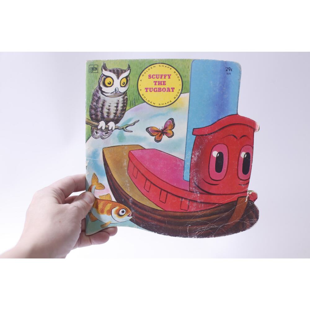 Scuffy The Tugboat, Picture Book, 1972, Golden, Shape Book, ~ 250407-WH 169